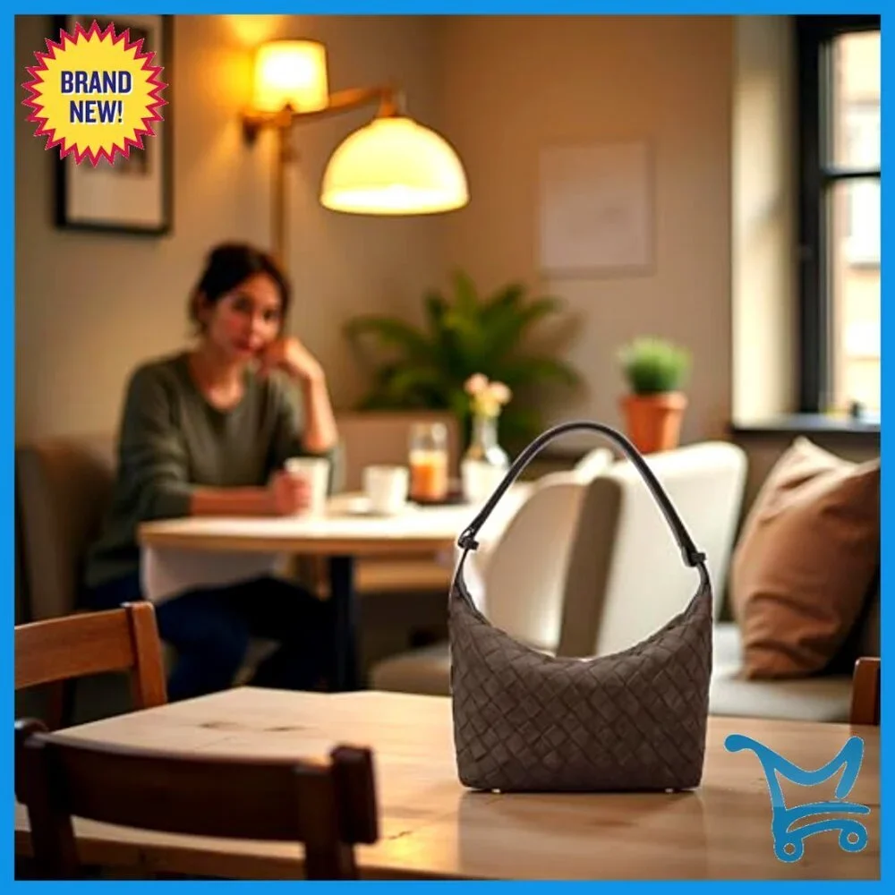 Vegan Leather Handwoven Crossbody Hobo Bag for Everyday Casual Use